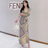 Blocked Grey & Yellow Maxi Dress - ROUTINE FASHION